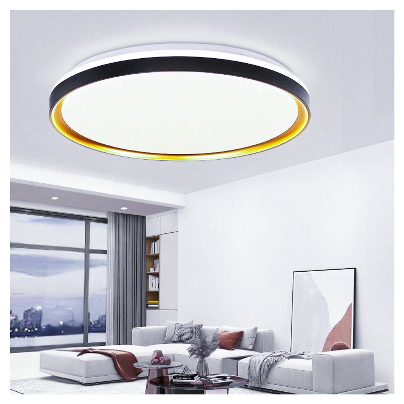 Nowoczesna lampa sufitowa LED cm energooszczędna lampa sufitowa okrągły żyrandol W do salonu sypialni kuchni przedpokoju białe światło K
