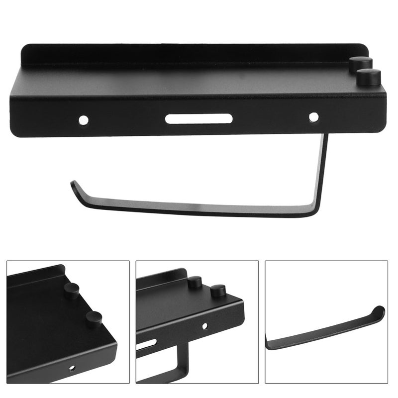 Aluminiowy uchwyt na ręczniki papierowe do montażu ściennego do domu, półka do przechowywania chusteczek do łazienki i toalety, czarny