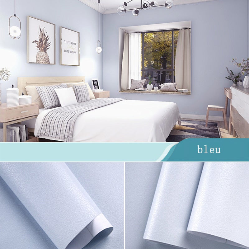 Samoprzylepna tapeta, gładka tapeta, naklejka ścienna z PVC, wodoodporna i olejoodporna, niebieska, do salonu (60 x 200 cm)