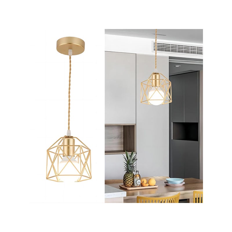 Lampa wisząca industrialna LED Plafon LED Klatka o kwadratowym designie pół wpuszczana Regulowany przewód bez żarówki Oprawa oświetleniowa kuchennej