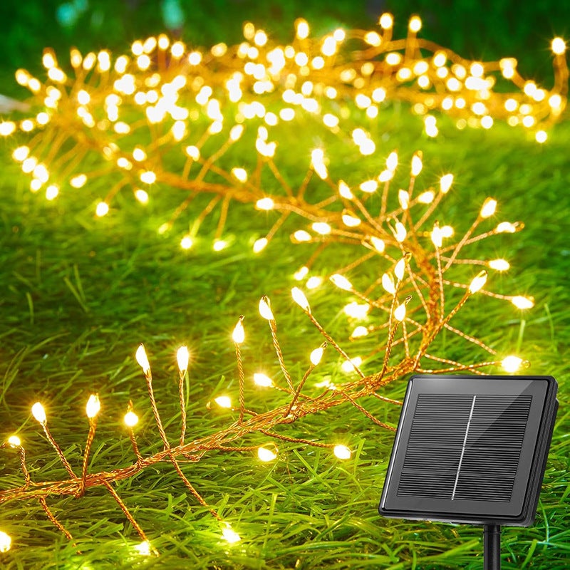 9M 300 LED zewnętrzne lampki solarne, wodoodporne zewnętrzne girlandy solarne, 8 trybów dekoracji świątecznych (ciepły biały)