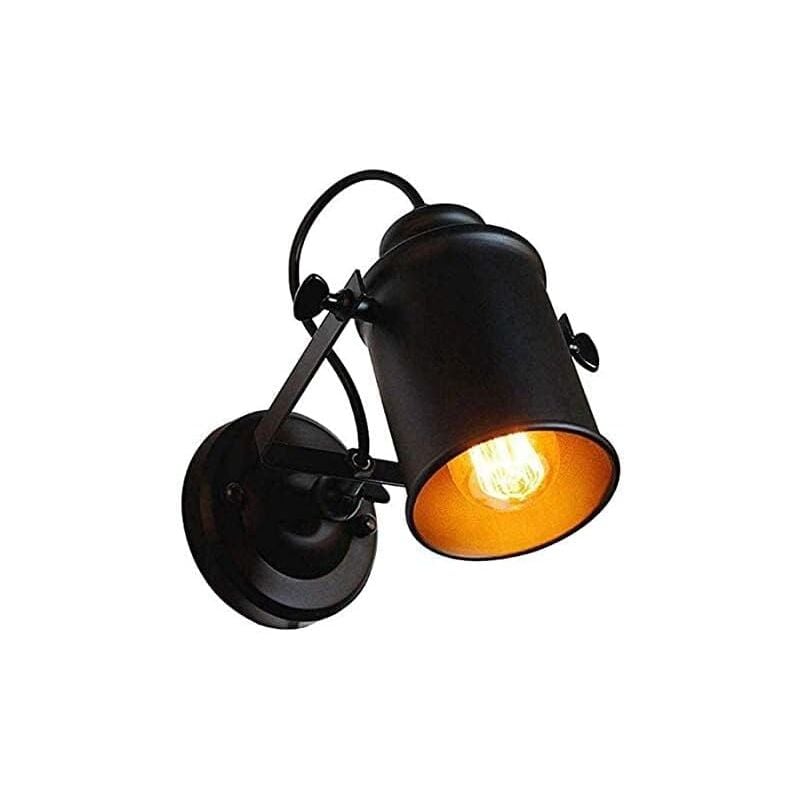 Regulowany czarny kinkiet wewnętrzny, industrialny spot vintage z metalu E27 do salonu, sypialni, jadalni, kuchni (żarówka nie jest dołączona)