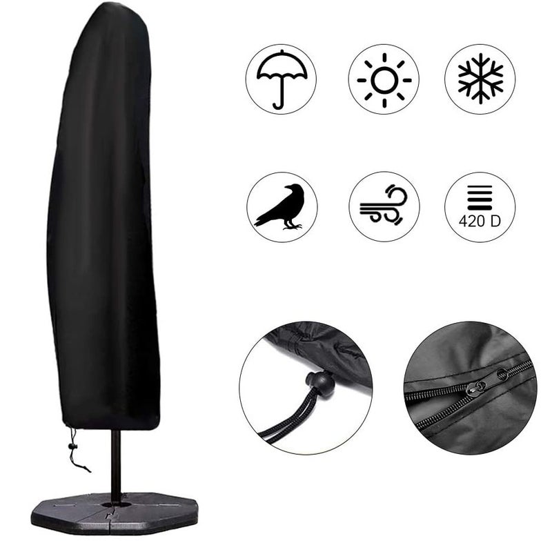 Duży parasol ogrodowy o długości 280 cm z teleskopowym drążkiem i odporną na promieniowanie UV osłoną ochronną