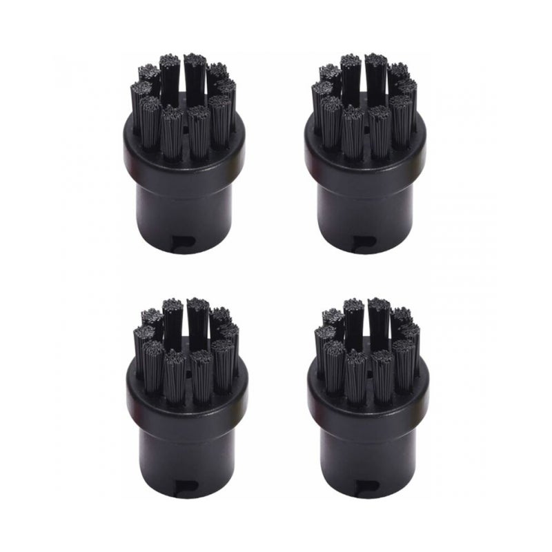 4 wymienne okrągłe głowice szczotkowe do odkurzaczy parowych Kärcher SC1 SC2 SC3 SC4 SC5 SC7 (czarne)