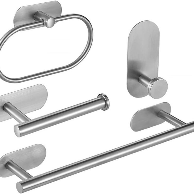 Zestaw 4 ściennych uchwytów na ręczniki ze stali nierdzewnej, uchwyt na papier toaletowy, ścienny, szlifowany