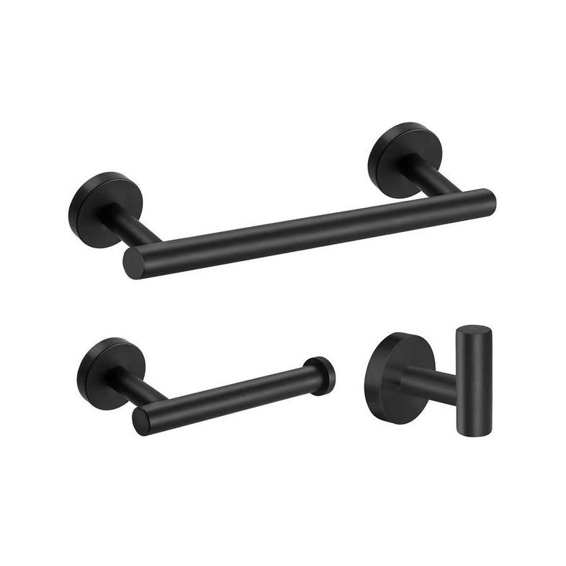 Czarny, 3-częściowy wieszak na ręczniki ze stali nierdzewnej 304, uchwyt na chusteczki, haczyk, półka łazienkowa