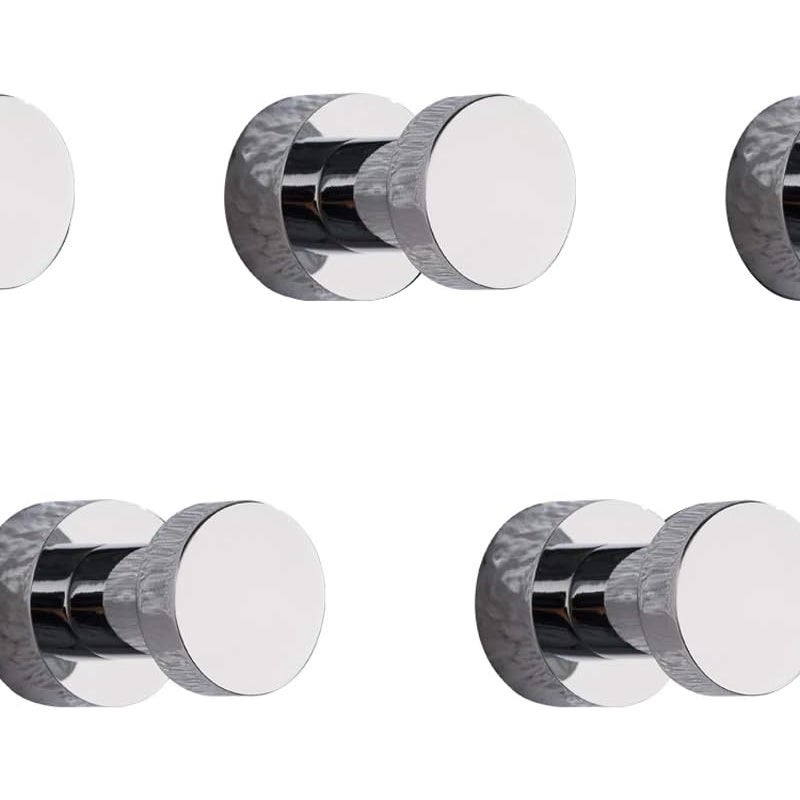 Haczyki ścienne, haczyki na ręczniki do łazienki, kuchni, na drzwi, do szafek i szaf, zestaw 5 szt., mosiądz (chromowany)