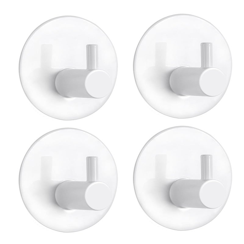 Haczyk samoprzylepny ścienny, 4 sztuki Haczyki ścienne do łazienki ze stali nierdzewnej, wieszaki na ręczniki samoprzylepne Haczyki ścienne (białe)