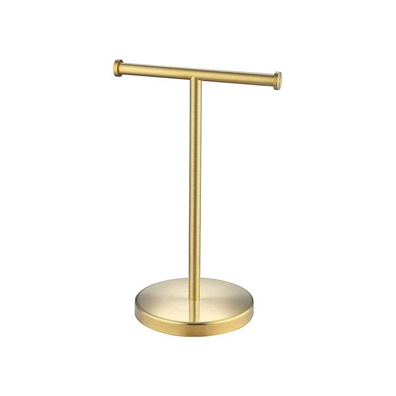 Złoty wieszak łazienkowy na ręczniki, wolnostojący wieszak na ręczniki, wieszak na ręczniki w kształcie litery T ze stali nierdzewnej, 1 szt.