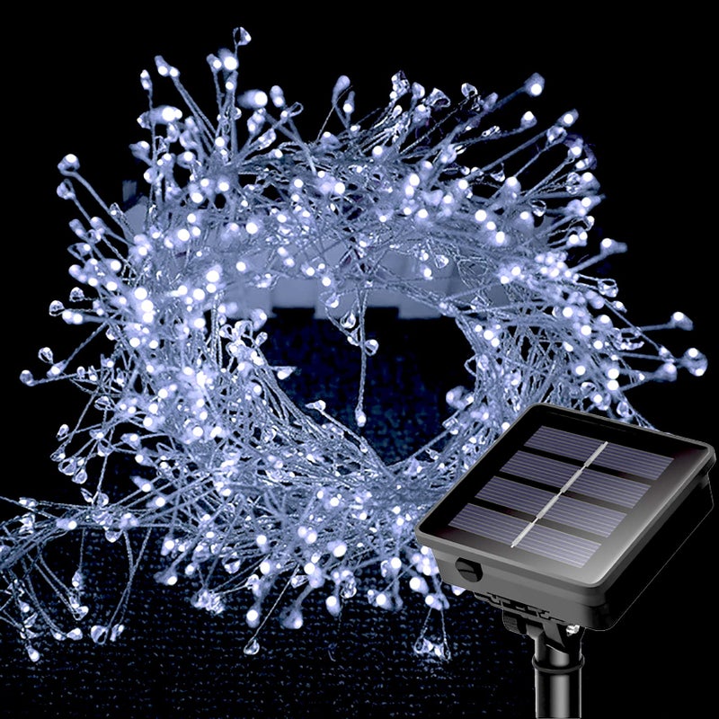 słoneczne lampki sznurkowe LED m LED modny drut miedziany wodoodporne mini lampki sznurkowe w kształcie petard do ogrodu na podjeździe