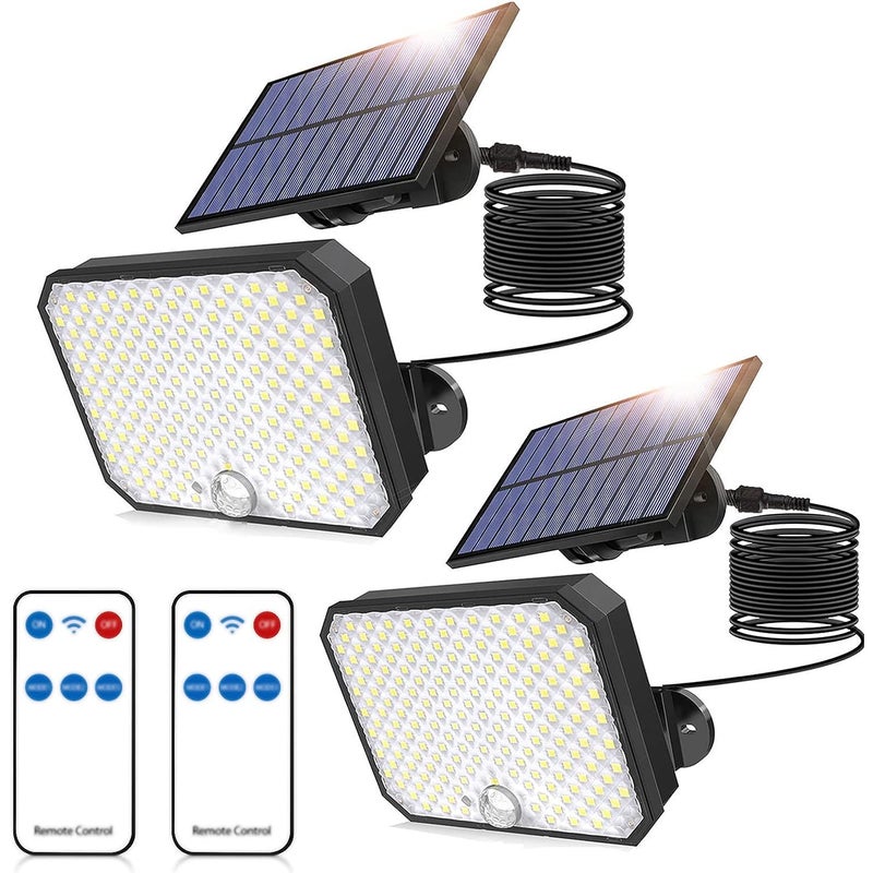Zestaw zewnętrznych lamp solarnych z czujnikiem ruchu i pilotem zdalnego sterowania Wodoodporne lampy bezpieczeństwa do garażu na zewnątrz