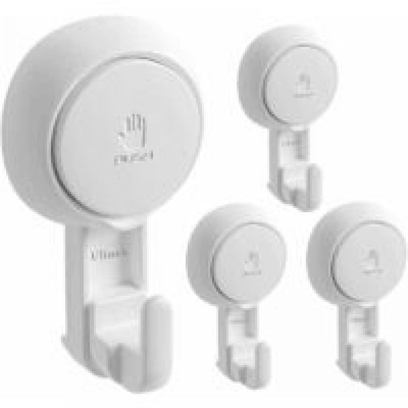 Zestaw 4 plastikowych haczyków z przyssawką Nowy mocny haczyk ścienny z przyssawką / uchwyt na ręcznik Uchwyt na ręcznik kąpielowy, Ustensi