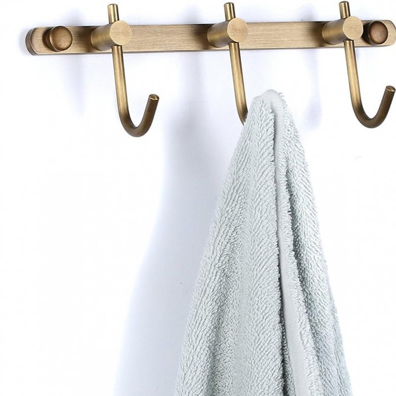 Wieszak na ręczniki typu 3, wykonany z antycznego mosiądzu, z mocnym uchwytem, odpowiedni do nowoczesnej łazienki lub toalety.