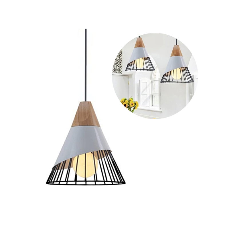 Żyrandol w stylu industrialnym - Regulowana lampa wisząca 1,5m, Ø25cm - Vintage metalowa klatka - Lampa sufitowa E27, ciepłe światło - Salon, Kuchnia