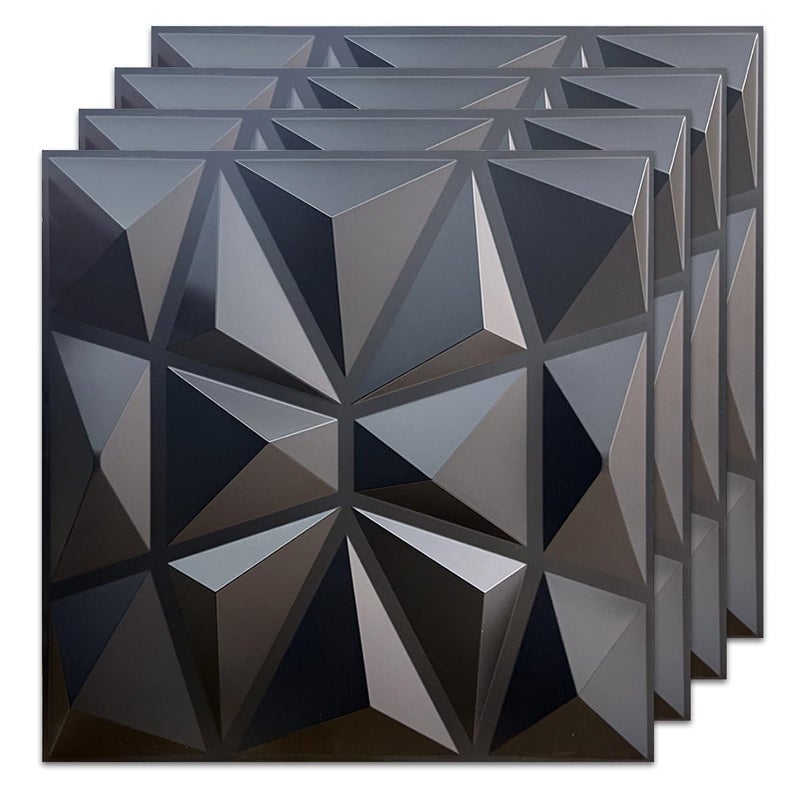 Naklejka ścienna 3D z teksturą diamentu, wodoodporna tapeta PVC, 30x30CM, 4 opakowania, odpowiednia do biura, sypialni i salonu