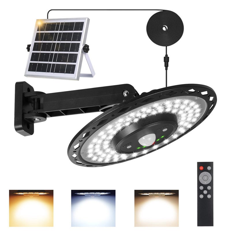 Wewnętrzna i zewnętrzna lampa solarna obrotowa konstrukcja trybów tym ciągłego świecenia czujnik ruchu pilot zdalnego sterowania regulacją natężenia