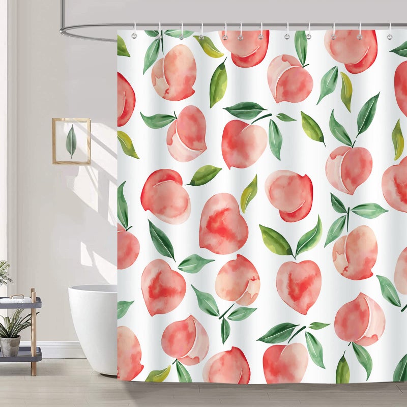 Zasłona prysznicowa 220 x 180 cm z oczkami i haczykami, wodoodporna i odporna na pleśń, różowa