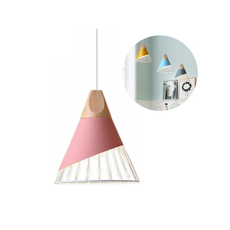 Lampa wisząca w stylu retro z metalową klatką - industrialna, Ø25cm - regulowana długość 1,5m, bez żarówki - do kuchni, jadalni, biura