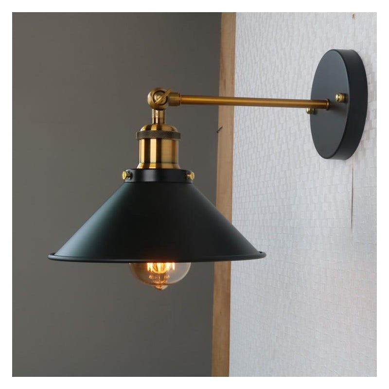 Industrialny kinkiet vintage z podwójnym abażurem czarny kinkiet retro metalowe kinkiety idealne do kuchni i restauracji żarówka nie jest dołączona