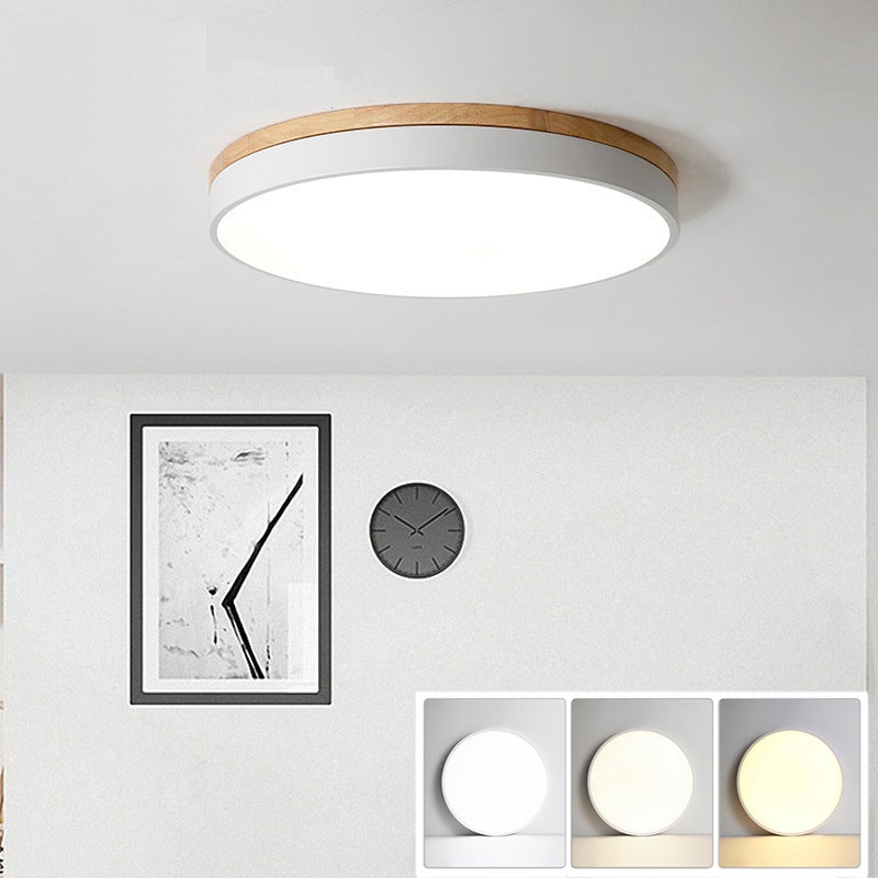 Plafon LED, Nowoczesny Okrągły Plafon Metalowy 24 W, 3 Temperatury Barwowe, do Salonu, Sypialni, Kuchni, Korytarza, Jadalni, 30 cm, Biały