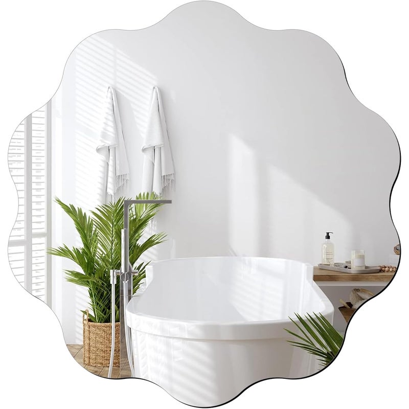 Dekoracyjna naklejka ścienna, 30 cm, nieregularny wzór fal, nowoczesny styl industrialny, odpowiednia do łazienek, salonów i sypialni.