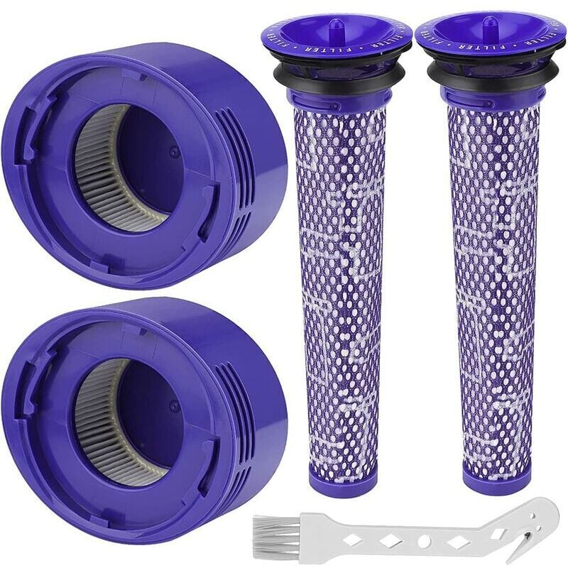 Zmywalne filtry do Dyson V8/V7, w tym 2 filtry końcowe HEPA, 2 filtry wstępne i 1 narzędzie czyszczące.