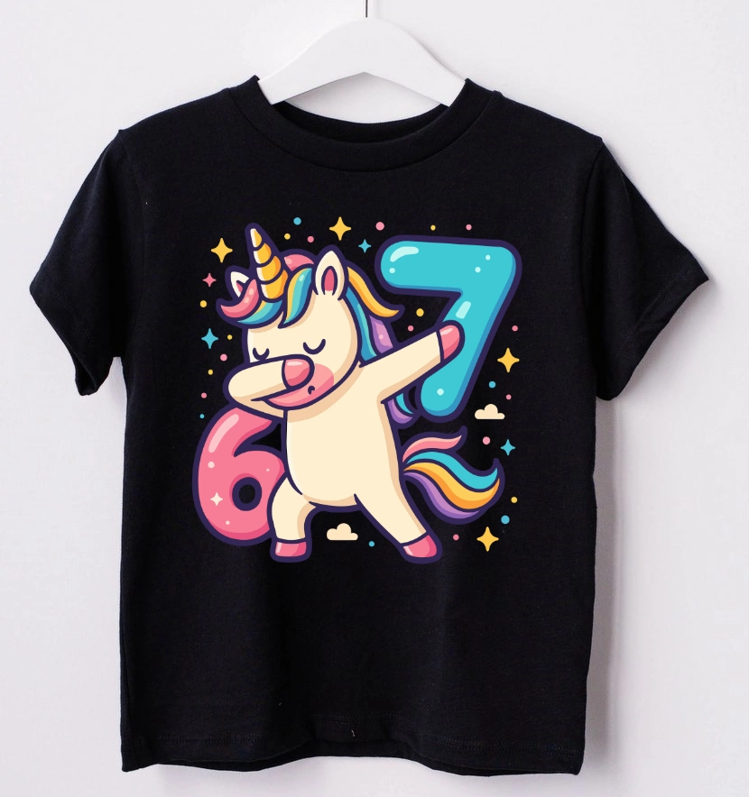 Koszulka dla dziecka z modnym motywem SIX SEVEN ORAZ UNICORNEM