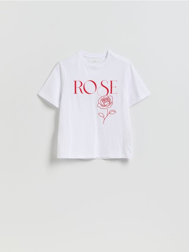 Reserved - T-shirt z nadrukiem - biały