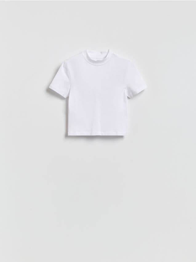 Reserved - T-shirt z bawełną - biały