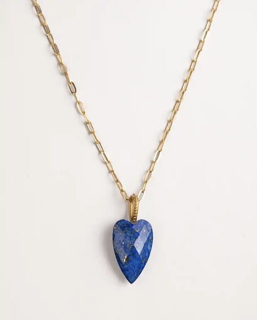 Naszyjnik Serce na łańcuszku Lapis Lazuli