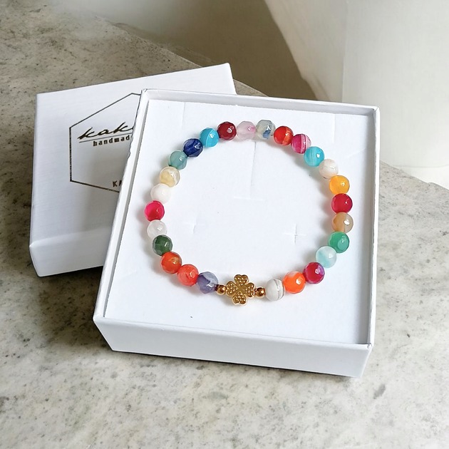 PROMOCJA : czterolistna koniczynka & agat multicolor