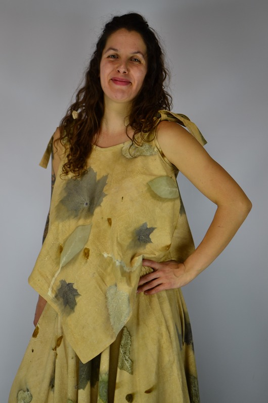 Barwiona Roślinami Bluzka Słoneczna Polana