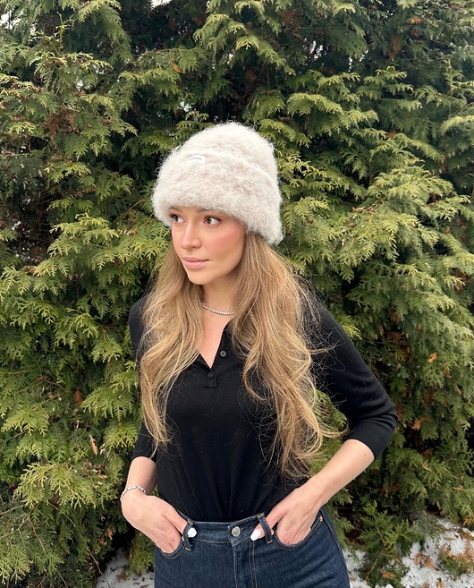 Puszysta czapka winter muse z alpaki i wełny merino