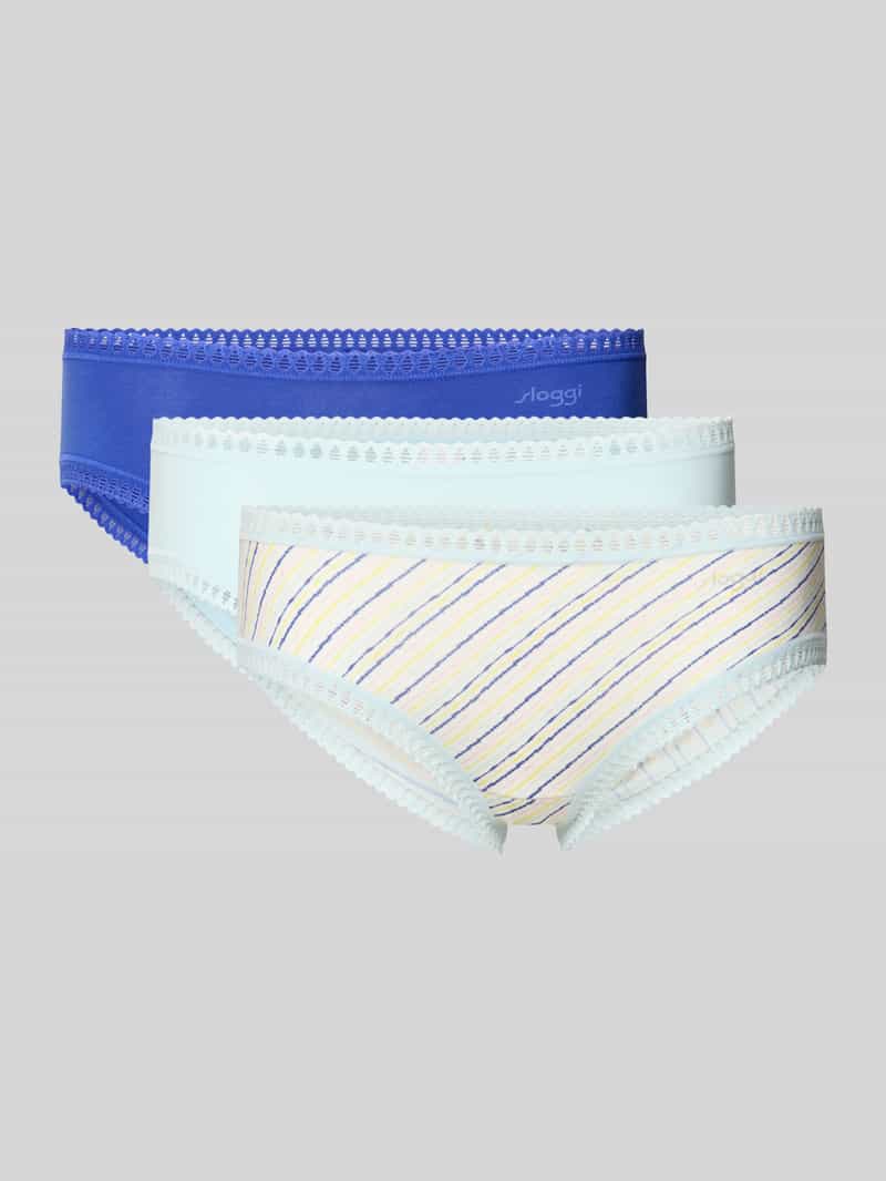 Figi o kroju slim fit z nadrukiem z logo model 'Crush' w zestawie 3 szt.