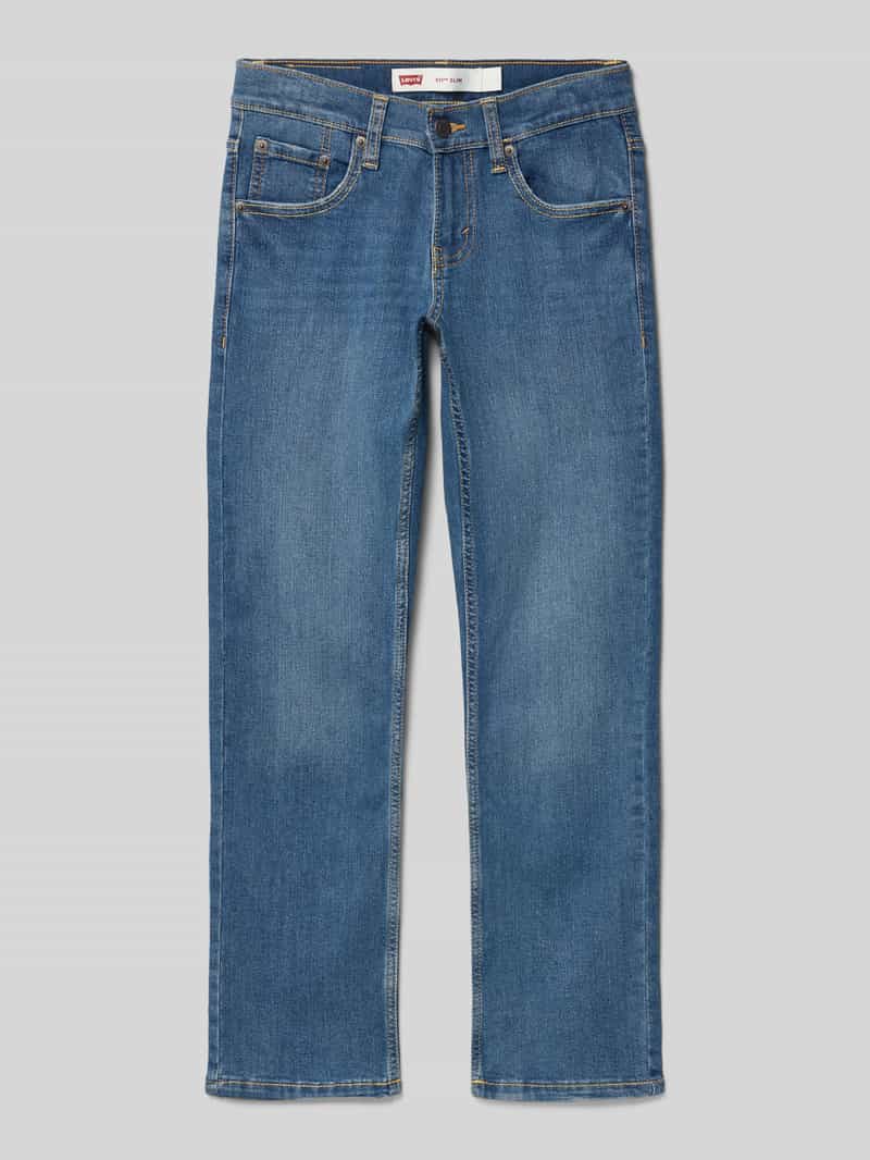 Jeansy o kroju slim fit z mieszanki bawełny