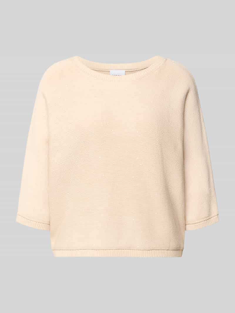 sweter w kroju regular fit w imitacji dzianiny z cekinowym obszyciem