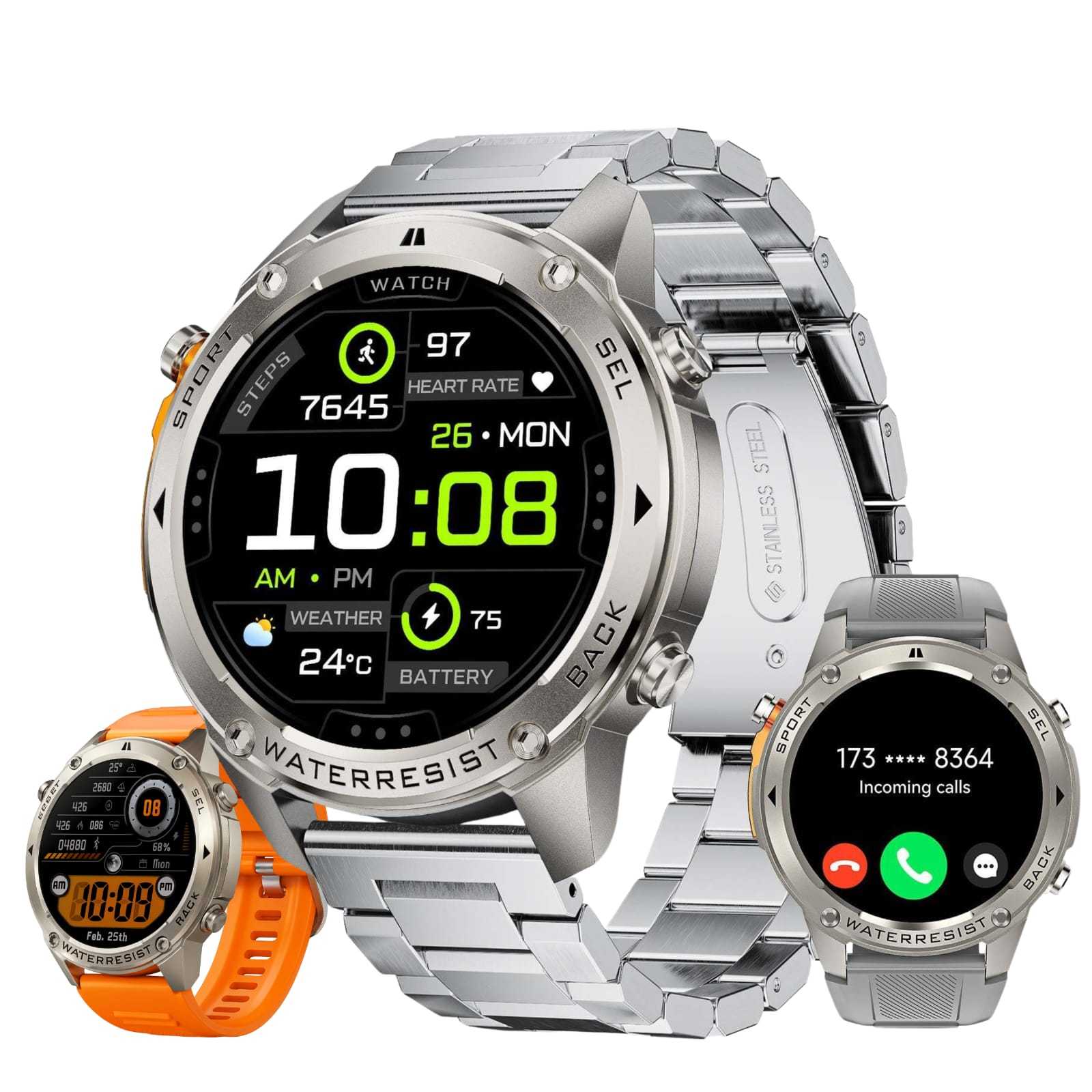TEMU SMARTWATCH MĘSKI GPS ORIGINAL MENU POLSKIE SPORT ROZMOWY SMART WATCH ZEGAREK +2 PASKI + BRASOLETA