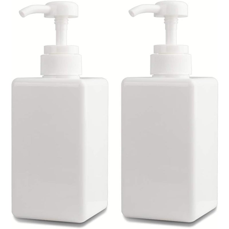Dozownik mydła 450 ml, zestaw 2 pustych plastikowych butelek do kuchni i łazienki - biały