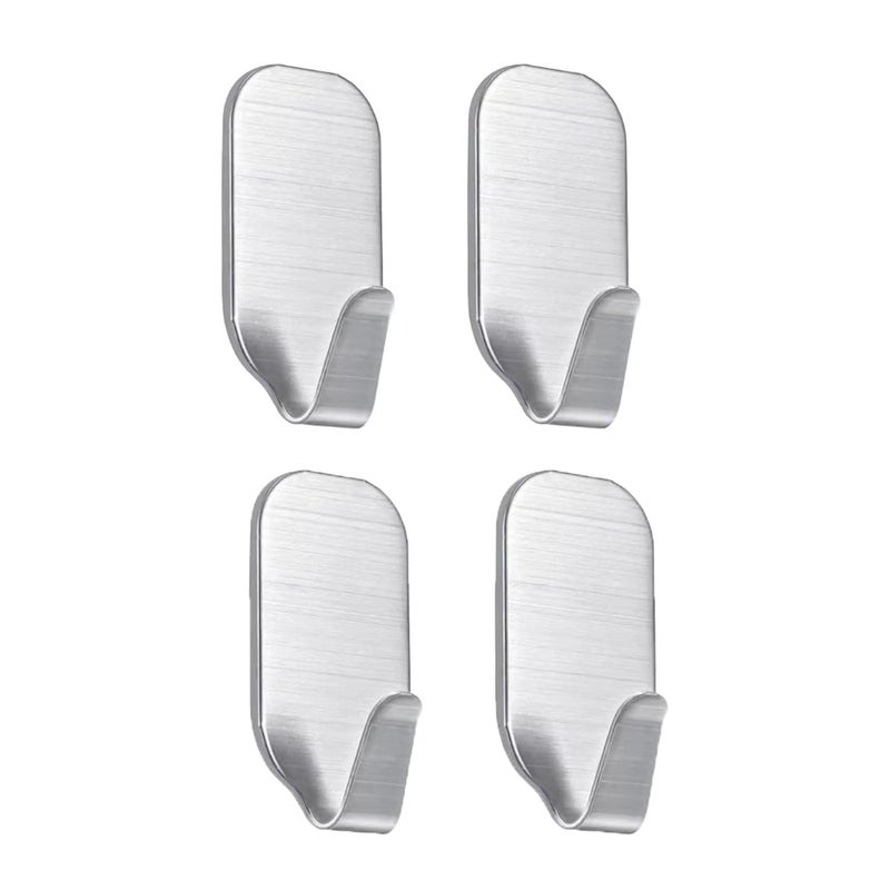 Haczyki samoprzylepne ze stali nierdzewnej – 2 szt. Samoprzylepny wieszak na ręczniki do montażu na ścianie w kuchni, łazience i na balkonie