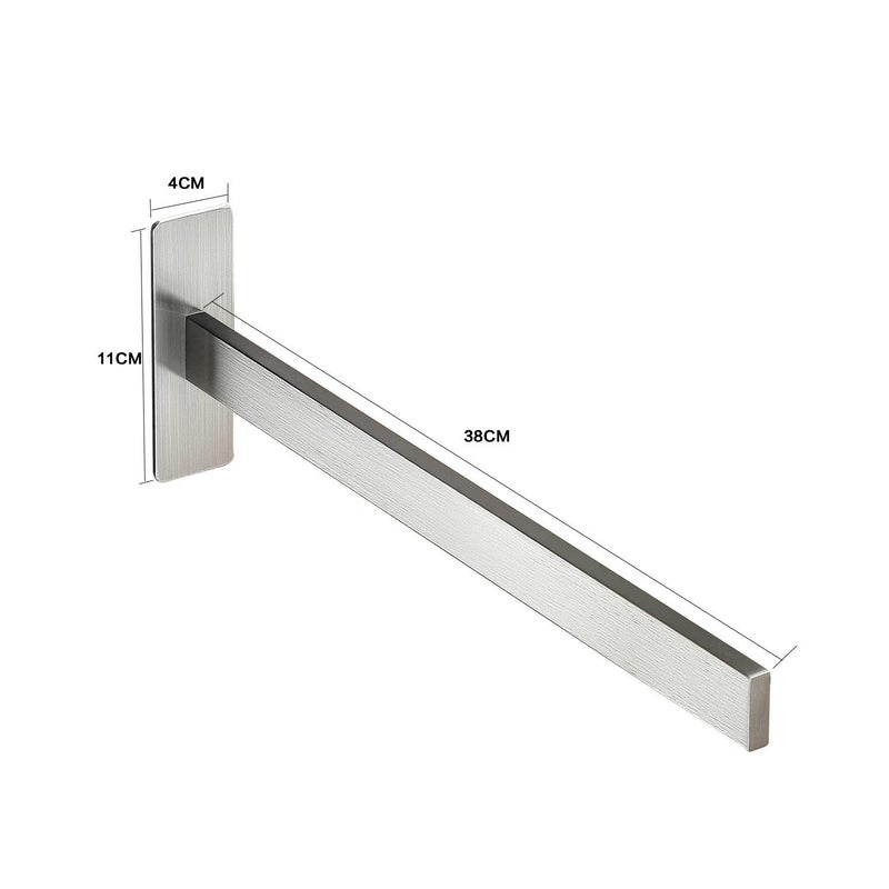 Wieszak na ręczniki ścienny bez wiercenia wykonany ze stali nierdzewnej do kuchni i łazienki samoprzylepny wieszak na ręczniki z pojedynczym uchwytem
