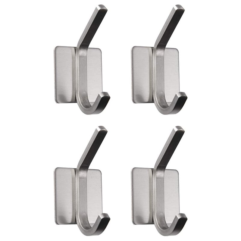 4 samoprzylepne haczyki 3M, haczyki ścienne do łazienki, nie wymagają wiercenia, wieszak na ręczniki kuchenne ze stali nierdzewnej