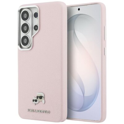 Etui KARL LAGERFELD Saffiano KC Metal Logo MagSafe do Samsung Galaxy S26 Ultra Różowy