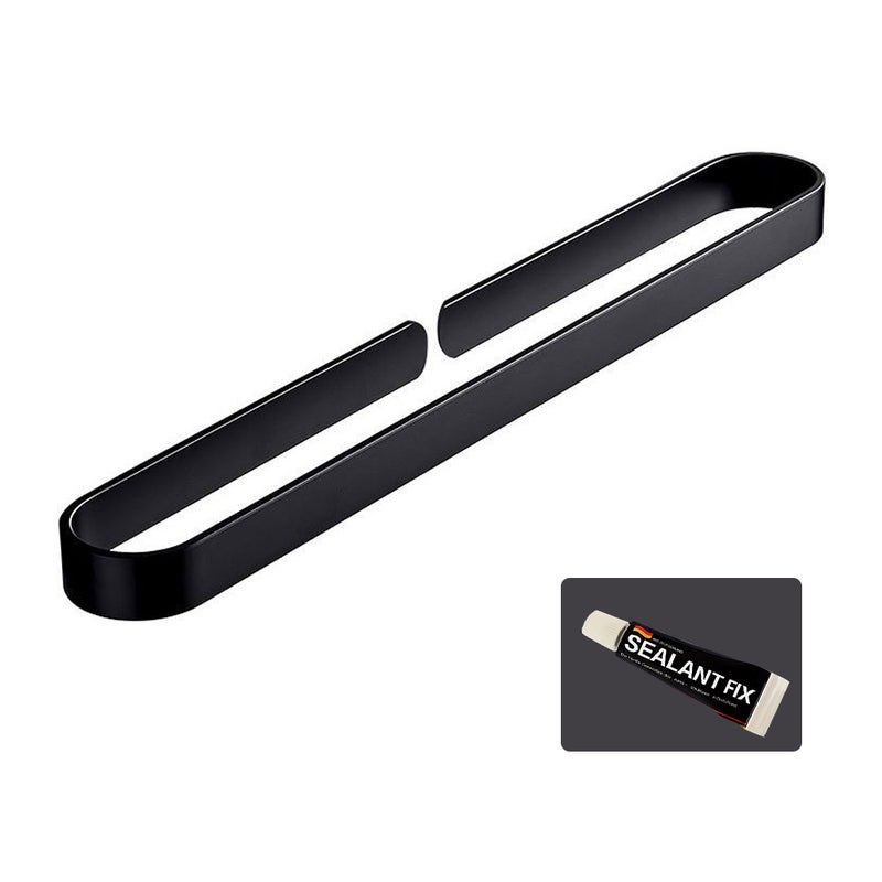 Czarny wieszak na ręczniki łazienkowe, wieszak ścienny w kształcie litery U, lepki pierścień na ręczniki, uchwyt na ręczniki bez wiercenia, 40 cm