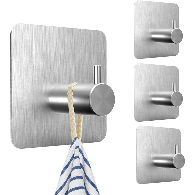 4 samoprzylepne haczyki ścienne do łazienki, haczyki na ręczniki do drzwi kuchennych bez wiercenia, powłoka samoprzylepna, haczyki samoprzylepne