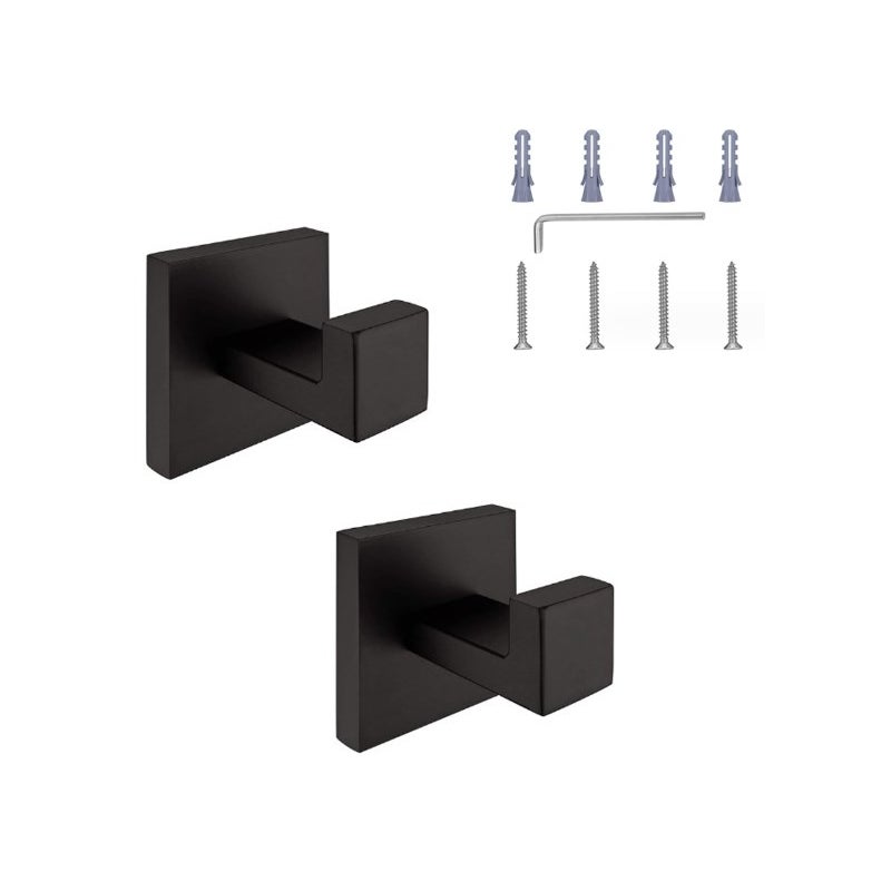 Haczyk na ręcznik Haczyk na szlafrok SUS 304 Stal nierdzewna Matowe czarne wykończenie Wszechstronny haczyk ścienny