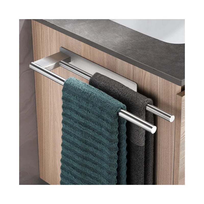 Wieszak na ręczniki ścienny ze stali nierdzewnej 304, samoprzylepny podwójny haczyk do łazienki, bez wiercenia, wieszak na ręczniki do łazienki