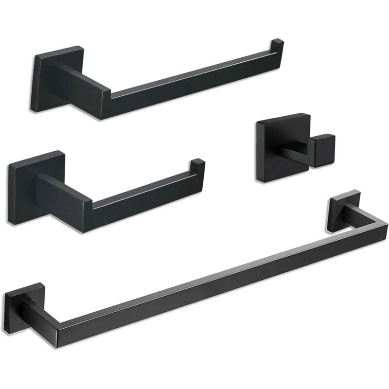 Zestaw 4 drążków na ręczniki łazienkowe, wieszak na ręczniki, pierścień na ręcznik, haczyk ze stali nierdzewnej 304 - 46 cm