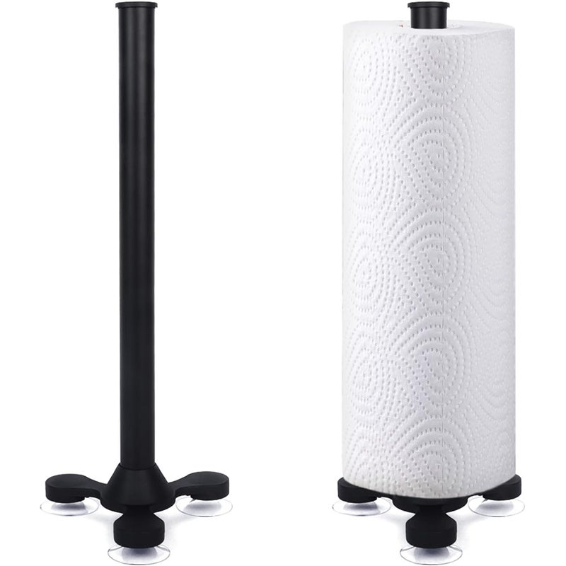 Czarny uchwyt na ręcznik papierowy do kuchni, bez wiercenia, uchwyt na ręcznik do kuchni, łazienki, 33 cm, stojący uchwyt na ręcznik papierowy