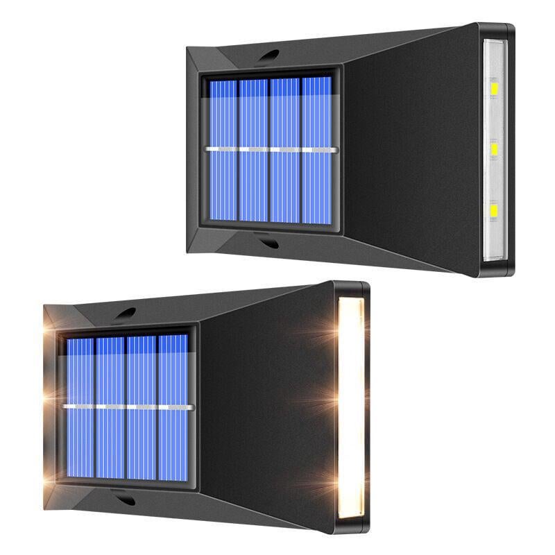 Zestaw 4 lamp solarnych LED na taras, ogrodzenie, ścianę, alejkę, do ogrodu, na patio, schody, słupek dekoracyjny