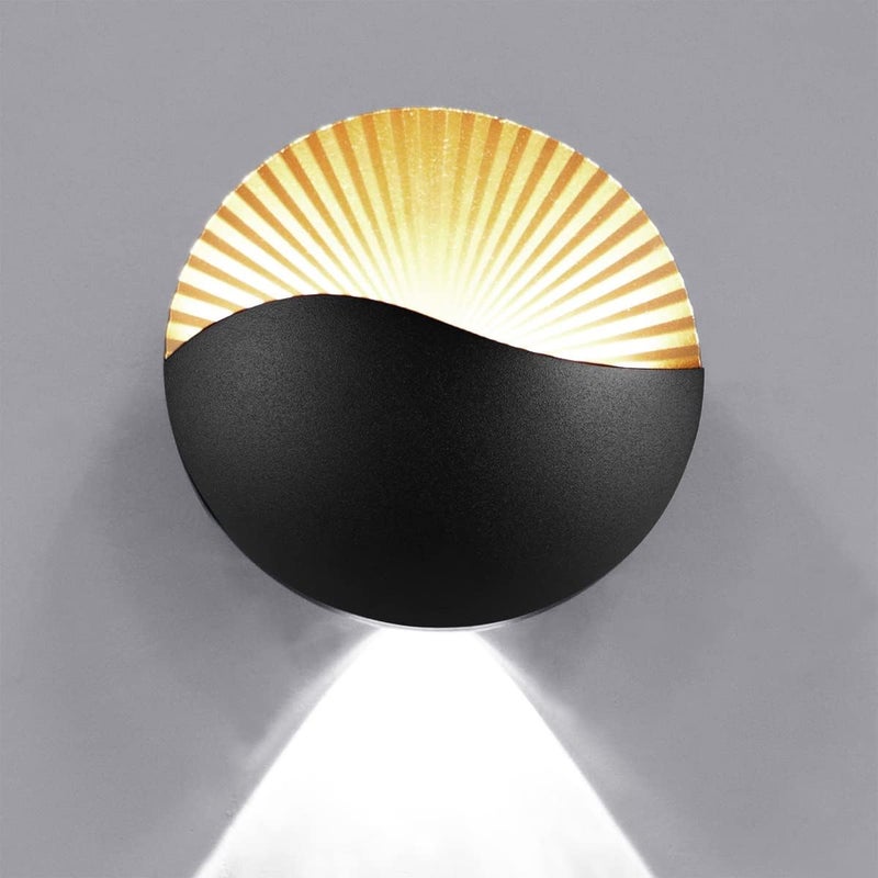 Nowoczesny kinkiet z falistą krawędzią, wodoodporny IP65, LED biały 12W